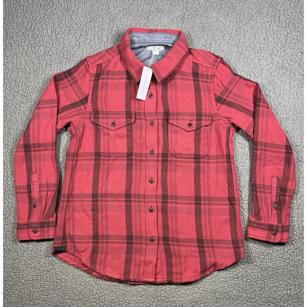 Outerknown Blanket Shirt Men's Size XS / S Dusty Red Cusco Plaid Long Sleeve